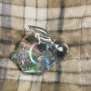 Vintage Iridescent Dakin Iridescent Glass Rabbit Figurine